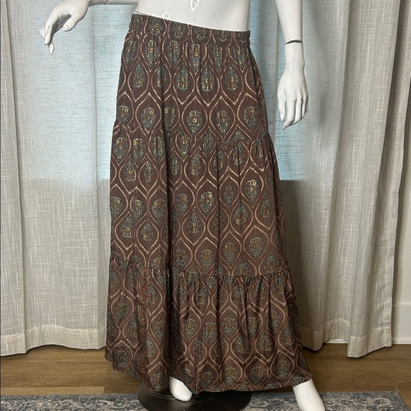 RAGA Brown and Blue Patterned Maxi Skirt - Picture 1 of 5